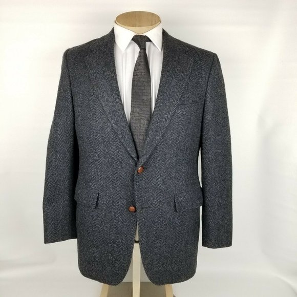 Vintage Brooks Brothers Mens Tweed Blazer 40S Gray - Picture 2 of 11